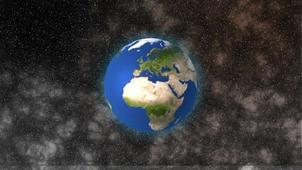 Earth and stars field in the galaxy illustration astronomy graphic design background.   Elements of this image furnished by NASA