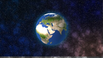 Earth and stars field in the galaxy illustration astronomy graphic design background.   Elements of this image furnished by NASA