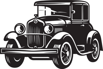 Classic vintage retro car silhouette vector, Car vector illustration