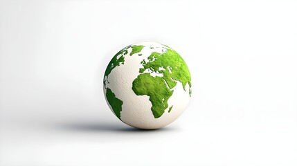 Fototapeta premium Stunning Close-Up of a Green and White Globe Representing Earth with Emphasis on Sustainability and Environmental Awareness in a Minimalist Design