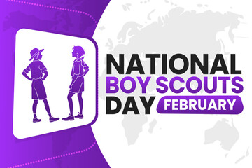 NATIONAL BOY SCOUTS DAY Vector Illustration background