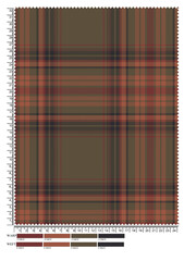 Plaid fabric pattern, blue, brown, cream, seamless for textiles, and for designing clothes, skirts or decorative fabrics. Vector illustration.