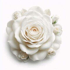 White rose on white background.