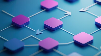 A flowchart with arrows and steps smoothly leading from one stage to the next, showing a seamless process.