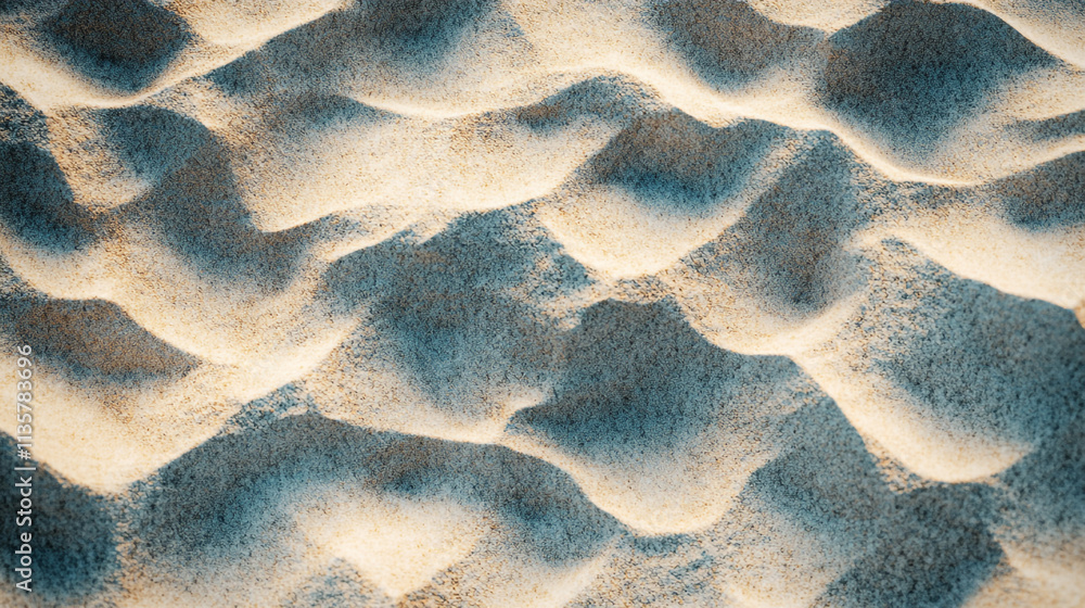 Poster sand ripples create mesmerizing patterns in sunlight at a beach location during the day