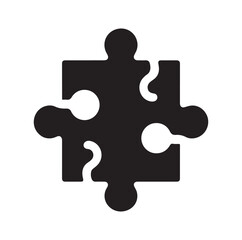 puzzle piece icon silhouette vector illustration