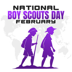 NATIONAL BOY SCOUTS DAY social media post Vector Illustration on february