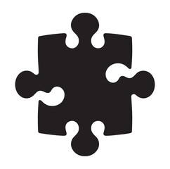puzzle piece icon silhouette vector illustration