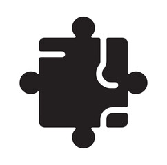 puzzle piece icon silhouette vector illustration