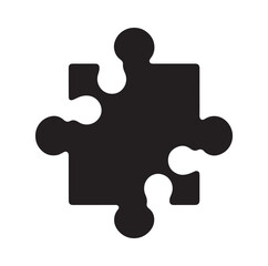 puzzle piece icon silhouette vector illustration