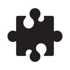 puzzle piece icon silhouette vector illustration