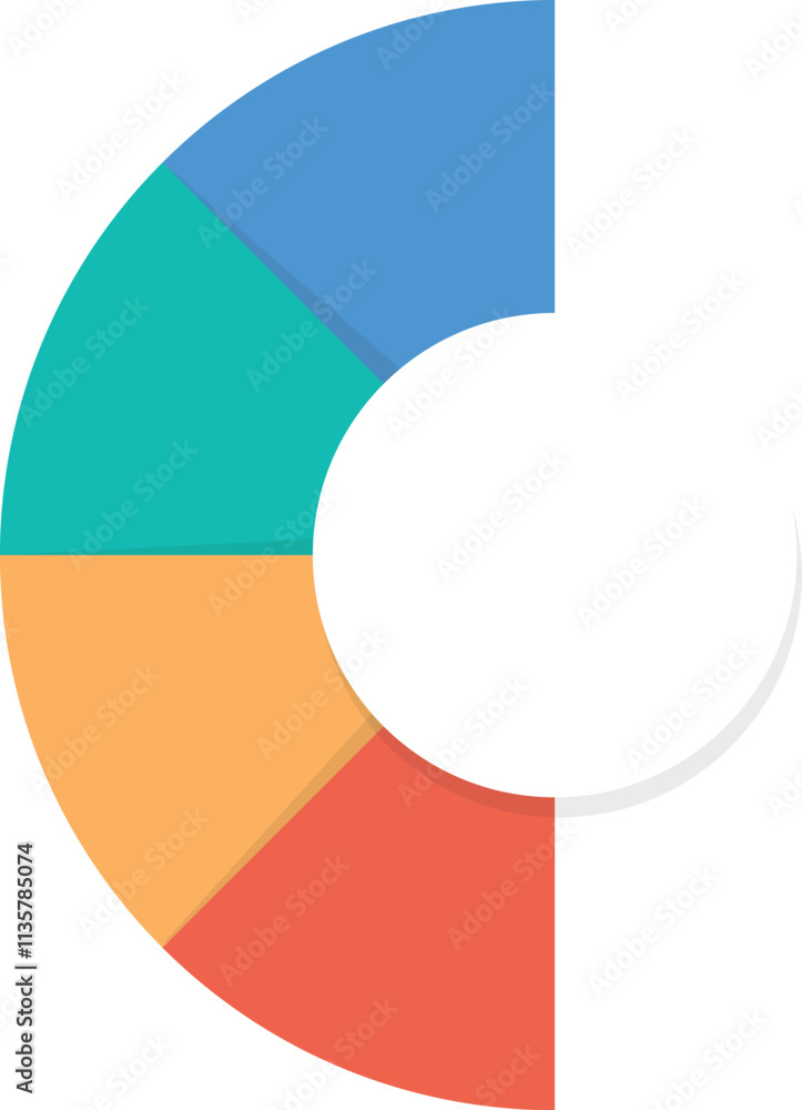Poster circular infographic element template in colorful flat style. infographic templates for presentation