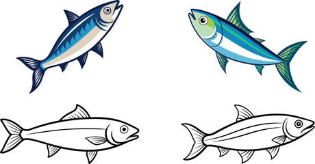 Fototapeta premium set of fish