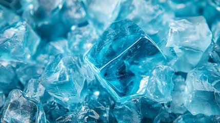 Obraz premium Vibrant blue ice crystals scattered across a surface illuminated by soft light