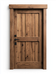 Obraz premium heavy wooden door with rustic design, featuring vertical planks and sturdy frame. natural wood grain adds warmth and character to any space, perfect for traditional or modern interiors
