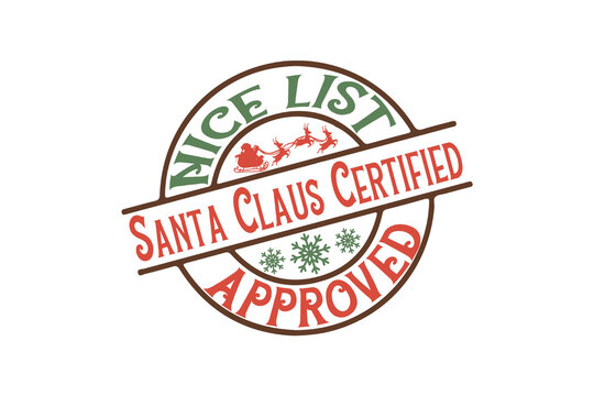 Nice list Christmas Santa Sack SVG Design
