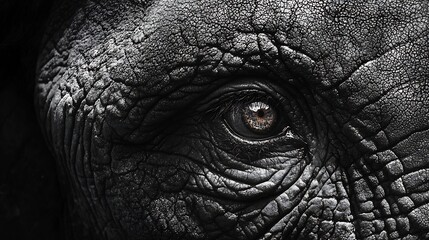 Wrinkled Skin and Soulful Eyes of an African Elephant Symbolizing Wisdom and the Gentle Strength of Nature s Giants