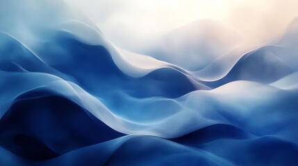 Obraz premium Abstract waves in blue and white tones