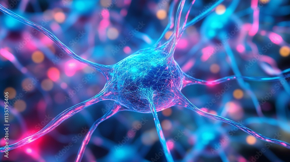 Poster vibrant neural networks illustrate intricate connections and structures in technology