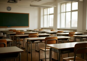 an empty classroom, vacations, lockdown