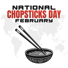 vector illustration for NATIONAL CHOPSTICKS DAY social media post background