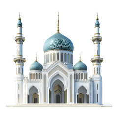 Fototapeta premium Mosque Design Ideal for Architectural Displays Against Transparent Background