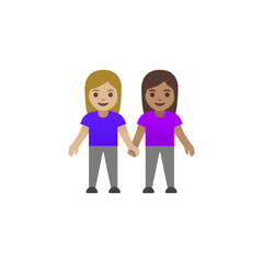 Fototapeta premium Two Women Holding Hands Emoji 