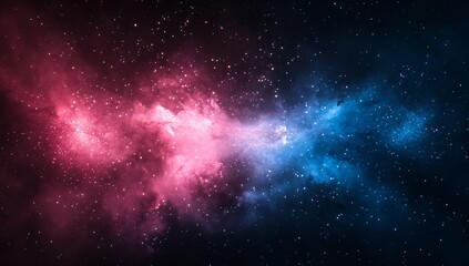 Fototapeta premium Cosmic Nebula Pink Blue Starry Night Sky Background