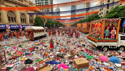 เทศกาลกลางเมืองแห่งสีสันและความวุ่นวาย