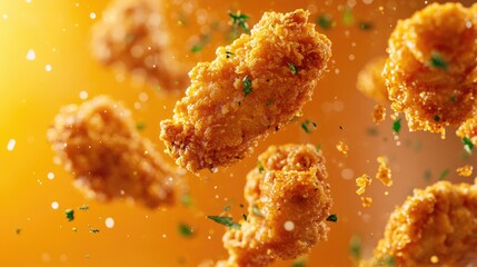 Fried Chicken Nuggets in Flight