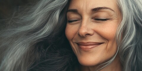 Fototapeta premium Woman with grey hair