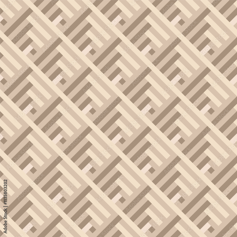 Aufkleber abstract geometric weaving pattern seamless beige background vector illustration texture template