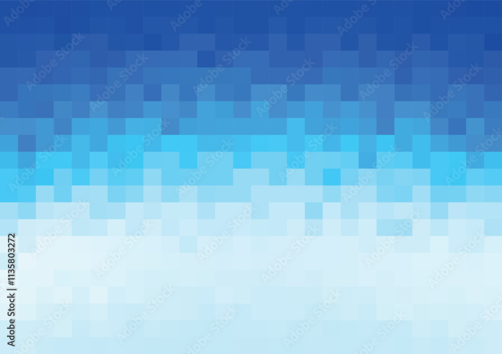 Poster abstract minimal pixel background in shade of blue vector template for banner presentation slide