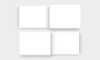 Clay Tablet Computers, With Blank Horizontal App Screens. Template For Showing Your Apps Interfaces. Vector Illustration