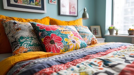 Vibrant Bohemian Bedroom: Eclectic Decor and Colorful Textiles for a Relaxed Environment