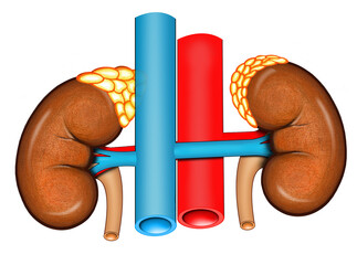 hilum of the kidney & peritoneal covering not labeled