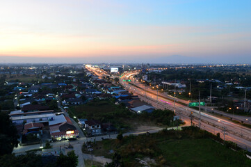 Obraz premium night light at Skywalk Wat Doi Ti, Lamphun Province, Thailand