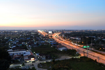Fototapeta premium night light at Skywalk Wat Doi Ti, Lamphun Province, Thailand
