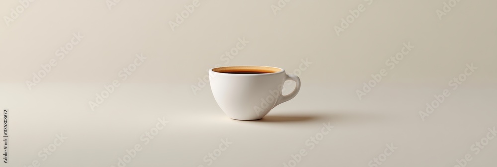 Poster a minimalistic 3d render of a ristretto cup, isolated on white with fine attention to texture