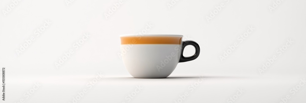 Poster a minimalistic 3d render of a ristretto cup, isolated on white with fine attention to texture