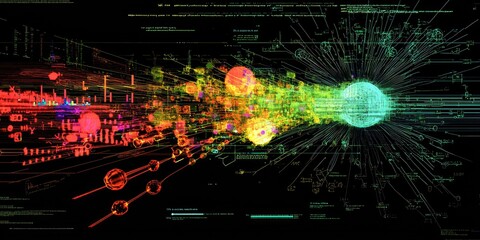 Obraz premium A digital representation of data charts and graphics related to virus research.