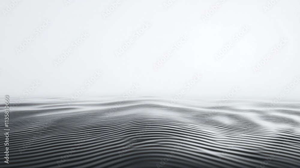 Poster a close-up of tiny water ripples on a smooth surface, creating a calming effect, isolated on white
