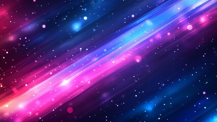 Colorful streaks of light in a starry night sky