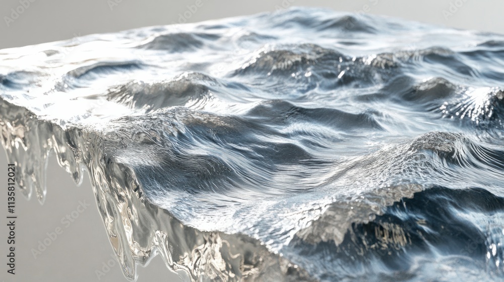 Aufkleber a dynamic water surface with natural wave textures and shimmering sunlight, creating a refreshing lo