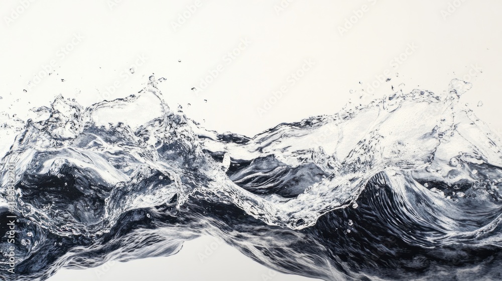 Aufkleber a dynamic water surface with natural wave textures and shimmering sunlight, creating a refreshing lo