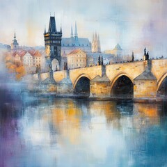 Obraz premium Prague Charles Bridge Painting