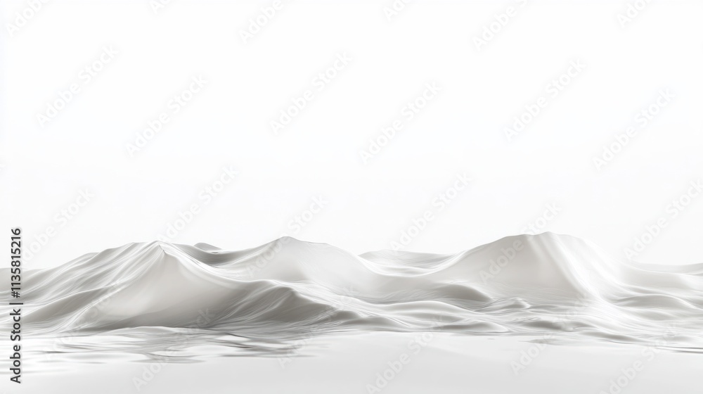 Aufkleber a serene water surface with soft wave patterns, creating a relaxing vibe, isolated on white