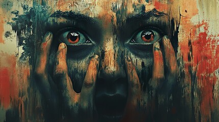 Face of Fear: A Dark and Evocative Portrait