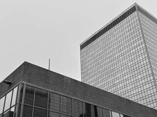 Low angle view of generic skyscrapers in Brussels