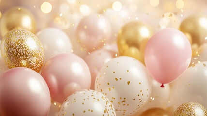 ピンクとゴールドのバルーンアレンジメント